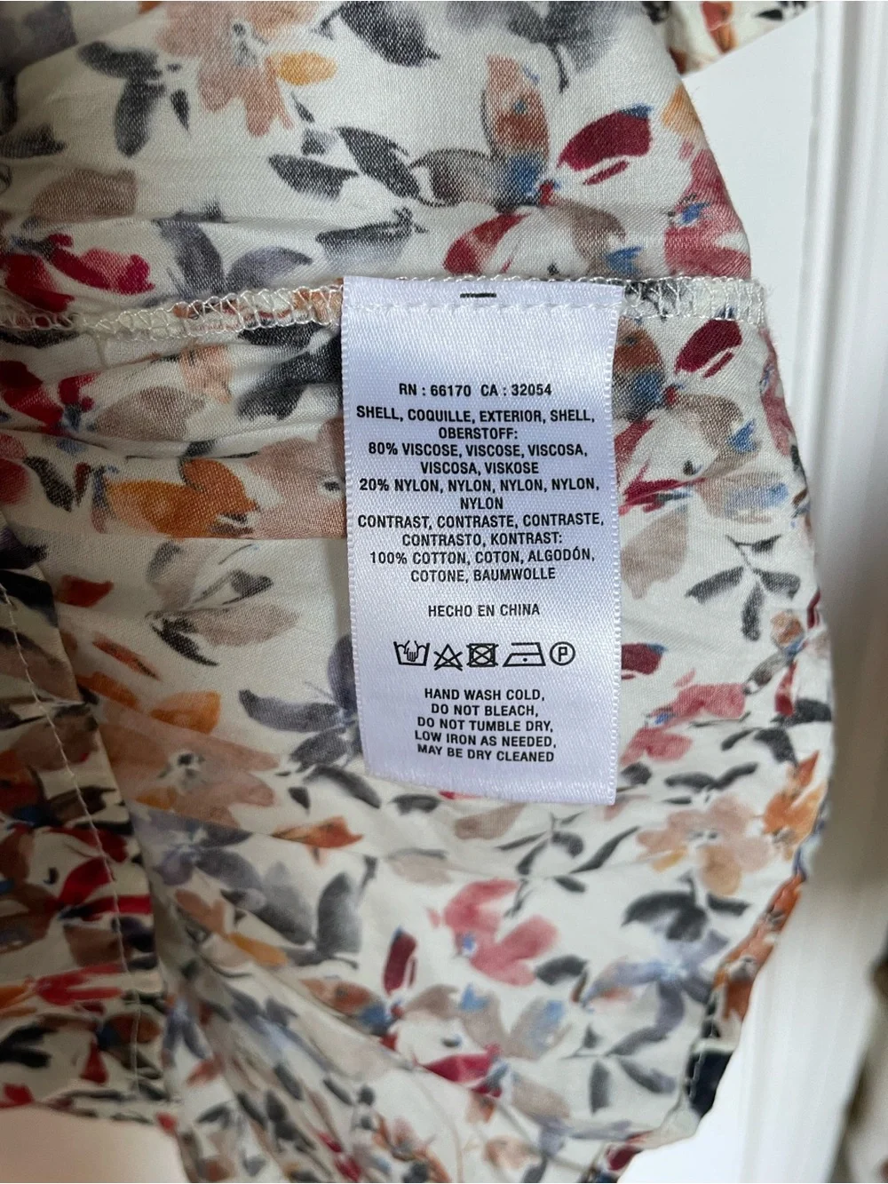 Anthropologie Rust Layered Peplum Top with Faux Vest Sz S Floral Puff Sleeves - Picture 3 of 4